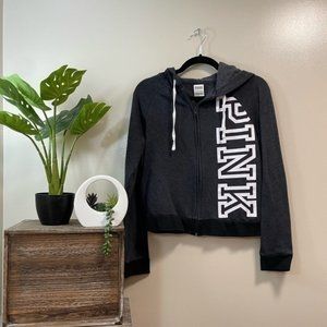 VICTORIA SECRETS PINK Grey ZipUp Hoodie